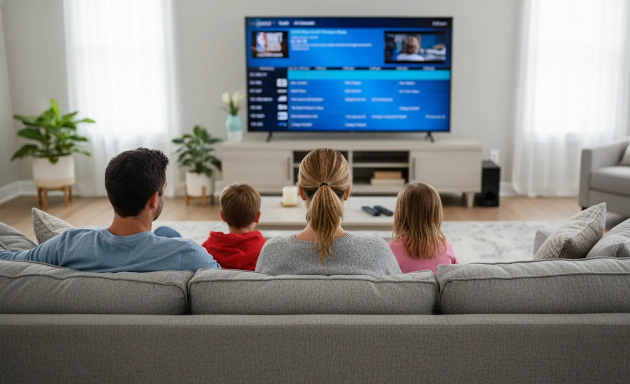 Family watching Real Choice TV IPTV streaming service